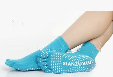 Slip Yoga Socks 5 Toes Socks Letter Print Massage Exercise Short Tube High-quality Cotton Socks